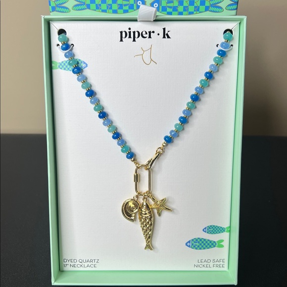 Piper K Jewelry - Piper K | Dyed Quartz Fish Starfish Seashell Coastal The Cape Necklace